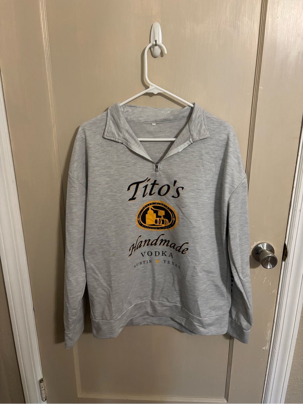 Gray Quarter-Zip Pullover Sweater